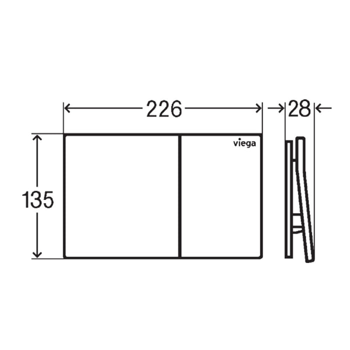 Viega Visign More 200 Angled Flush Plate For Viega Prevista Concealed Cisterns