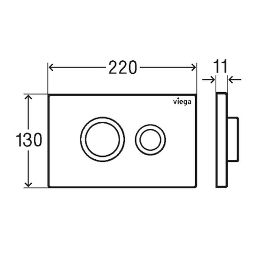 Viega Visign Public 11 Raised Button Flush Plate For Viega Prevista Concealed Cisterns