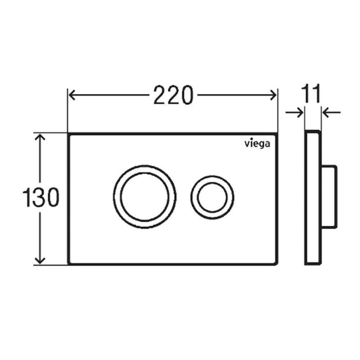 Viega Visign Public 11 Raised Button Flush Plate For Viega Prevista Concealed Cisterns
