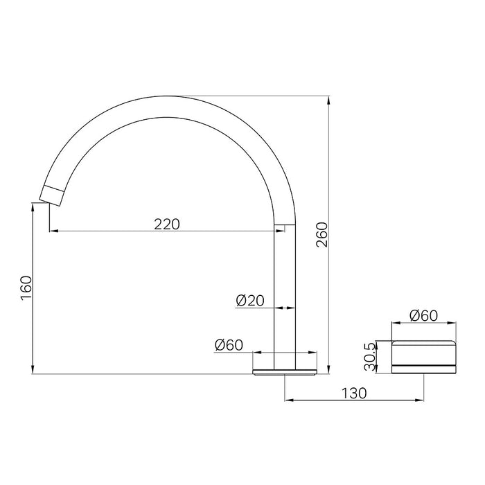 Nero Serenity Progressive Lead-Free DZR Brass Bath/Kitchen Mixer Arc With Verde Alpi Handle