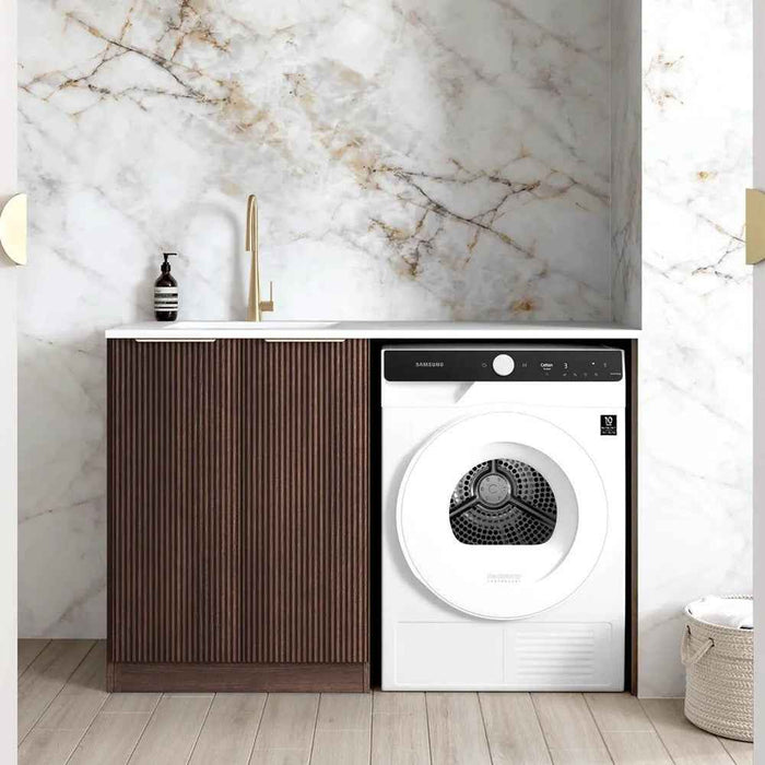 1300*600*900mm Otti Havana Sable Walnut Fluted Moisture Resistant Plywood Base Cabinet Laundry Kit