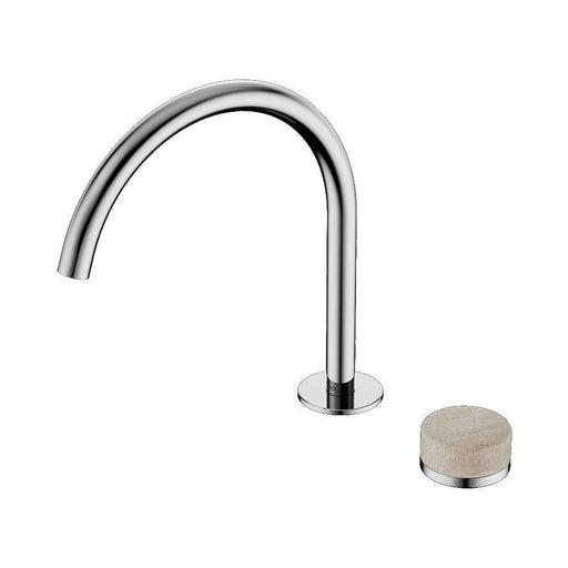 Nero Serenity Progressive Lead-Free DZR Brass Bath/Kitchen Mixer Arc With Rome Travertine Handle