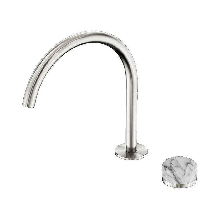 Nero Serenity Progressive Lead-Free DZR Brass Bath/Kitchen Mixer Arc With Arabescato Corchia Handle