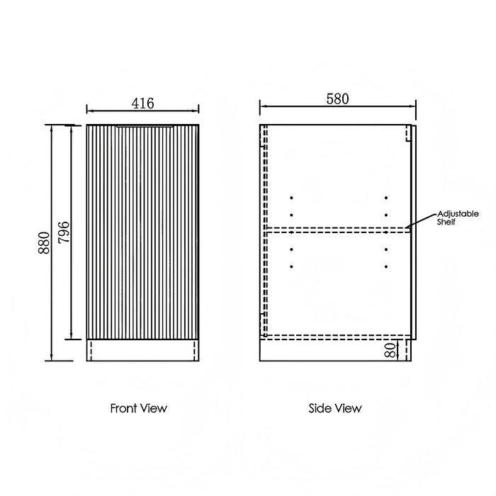 1060*600*900mm Otti Havana Sable Walnut Fluted Moisture Resistant Plywood Base Cabinet Laundry Kit