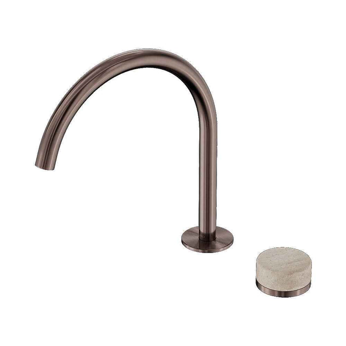 Nero Serenity Progressive Lead-Free DZR Brass Bath/Kitchen Mixer Arc With Rome Travertine Handle