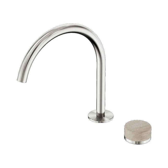 Nero Serenity Progressive Lead-Free DZR Brass Bath/Kitchen Mixer Arc With Rome Travertine Handle