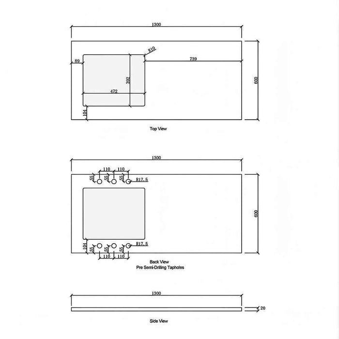 1300*600*900mm Otti Havana Sable Walnut Fluted Moisture Resistant Plywood Base Cabinet Laundry Kit