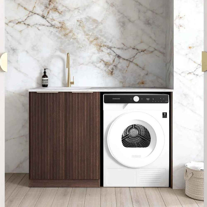 1300*600*900mm Otti Havana Sable Walnut Fluted Moisture Resistant Plywood Base Cabinet Laundry Kit