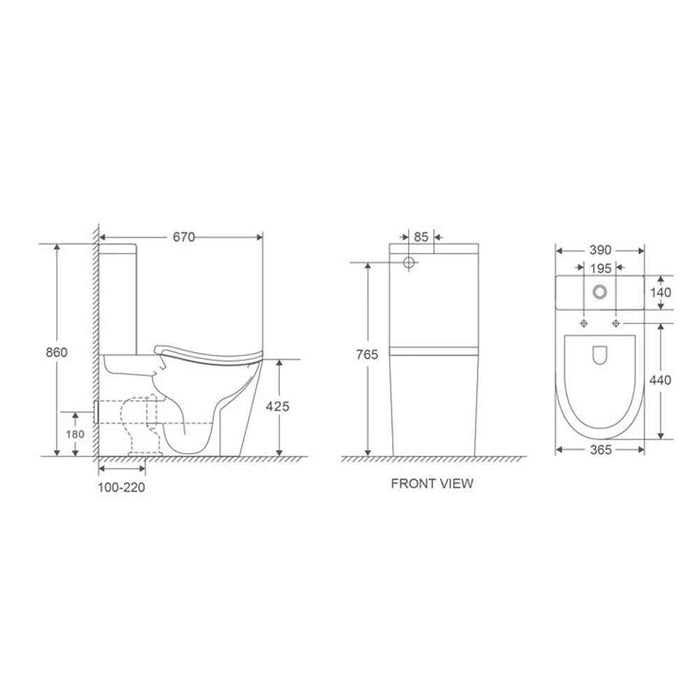 670*390*860mm Mercio FIFA Gloss White Highest Quality Vitreous China Rimless Tornado Back To Wall Toilet