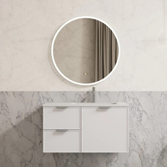 600-1500*455*480mm Poseidon Miami Matt White PVC Finger Pull Handle Bathroom Wall Hung Vanity