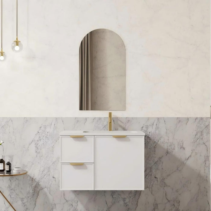 600-1500*455*480mm Poseidon Miami Matt White PVC Finger Pull Handle Bathroom Wall Hung Vanity