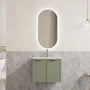 600-1500*455*480mm Poseidon Miami Olive Green PVC Finger Pull Handle Bathroom Wall Hung Vanity
