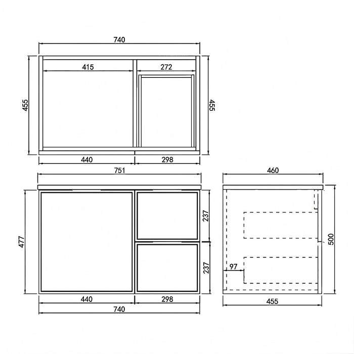 600-1500*455*480mm Poseidon Miami Olive Green PVC Finger Pull Handle Bathroom Wall Hung Vanity