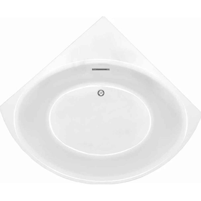 1000/1200*630mm Mercio Stanford Gloss White Acrylic With Overflow Triangle Corner Bathtub
