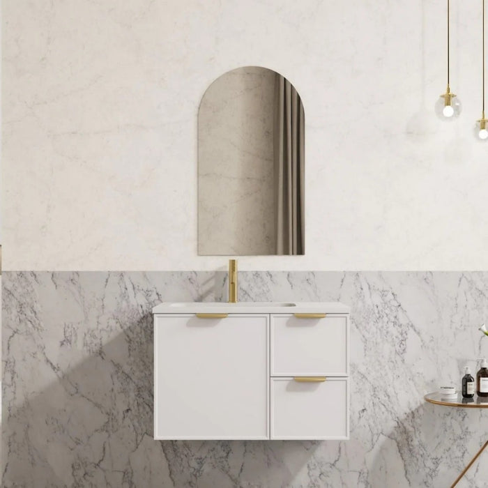 600-1500*455*480mm Poseidon Miami Matt White PVC Finger Pull Handle Bathroom Wall Hung Vanity