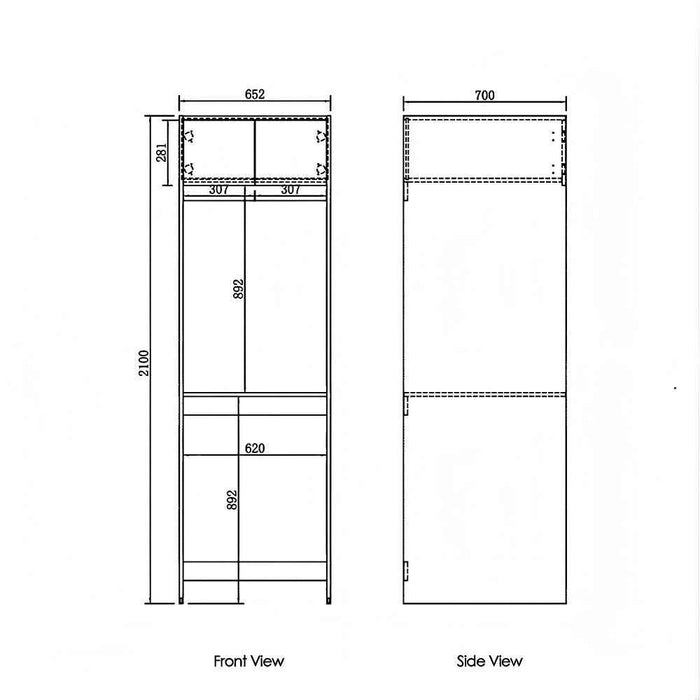 1715*600*2100mm Otti Havana Sable Walnut Fluted Moisture Resistant Plywood Laundry Kit