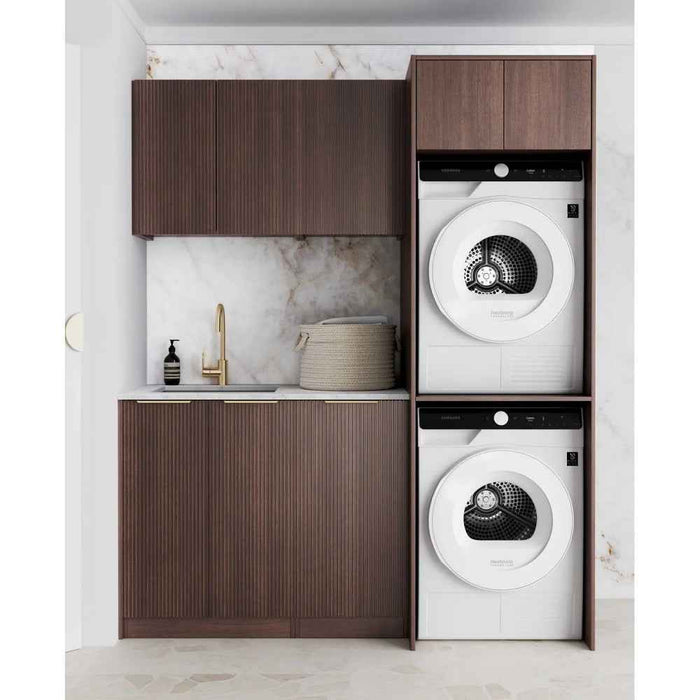 1715*600*2100mm Otti Havana Sable Walnut Fluted Moisture Resistant Plywood Laundry Kit