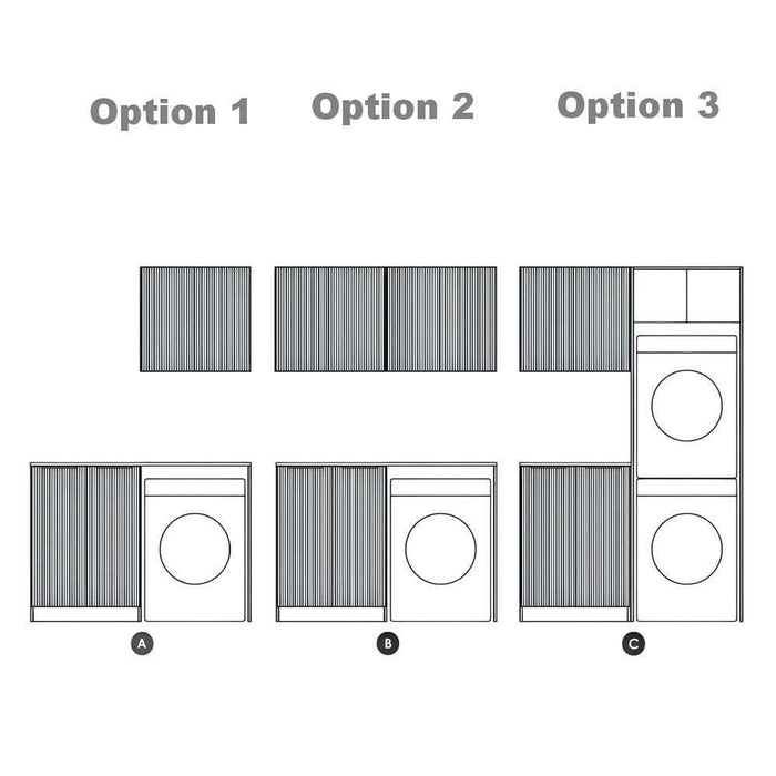 1305*600*2100mm Otti Havana Sable Walnut Fluted Moisture Resistant Plywood Laundry Kit