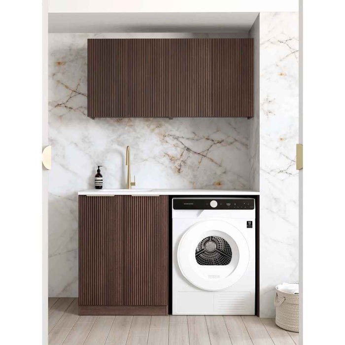 1305*600*2100mm Otti Havana Sable Walnut Fluted Moisture Resistant Plywood Laundry Kit