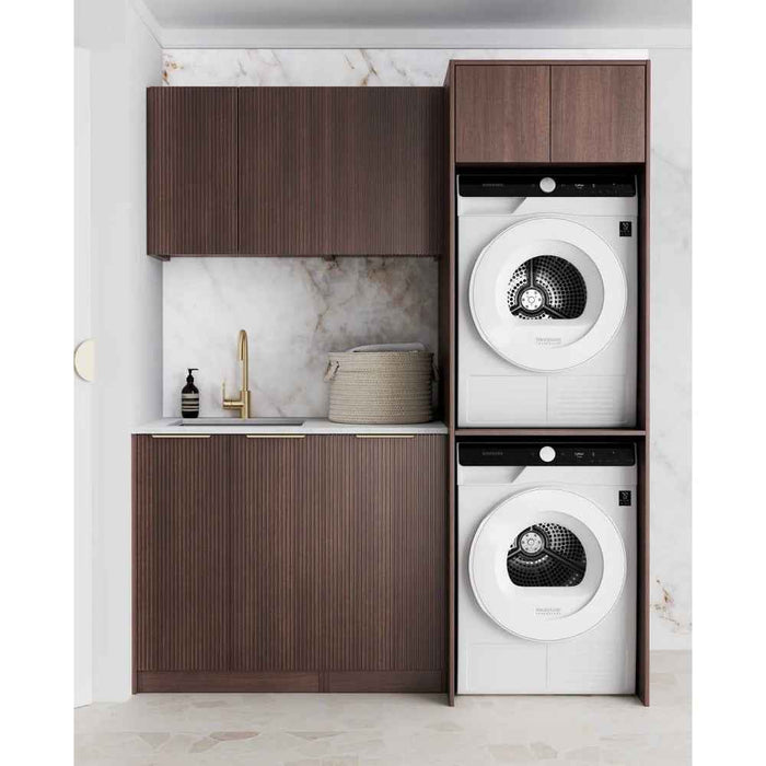 1715*600*2100mm Otti Havana Sable Walnut Fluted Moisture Resistant Plywood Laundry Kit