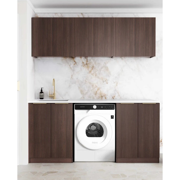 1960*600*2100mm Otti Havana Sable Walnut Fluted Moisture Resistant Plywood Laundry Kit