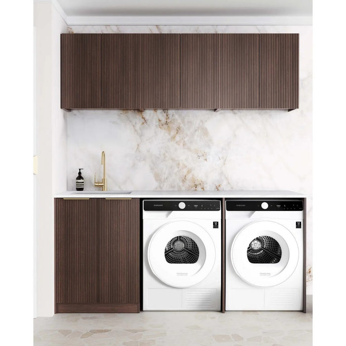 1960*600*2100mm Otti Havana Sable Walnut Fluted Moisture Resistant Plywood Laundry Kit