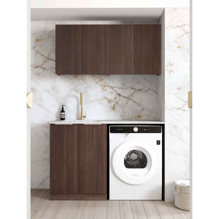 1305*600*2100mm Otti Havana Sable Walnut Fluted Moisture Resistant Plywood Laundry Kit