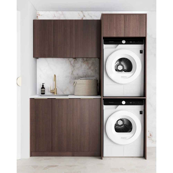 1715*600*2100mm Otti Havana Sable Walnut Fluted Moisture Resistant Plywood Laundry Kit