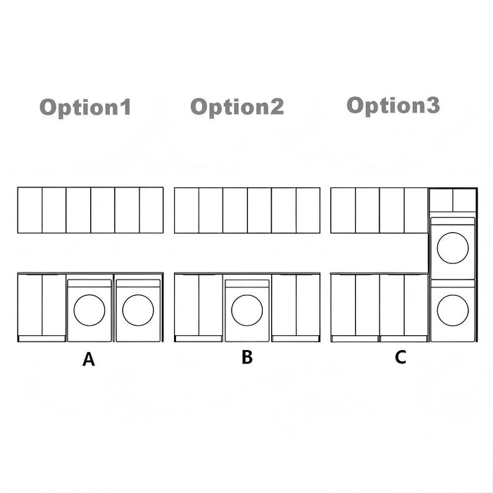 1960*600*2100mm Otti Havana Sable Walnut Fluted Moisture Resistant Plywood Laundry Kit
