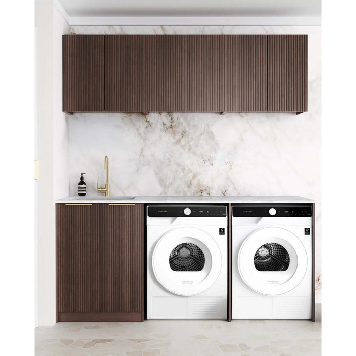 1960*600*2100mm Otti Havana Sable Walnut Fluted Moisture Resistant Plywood Laundry Kit