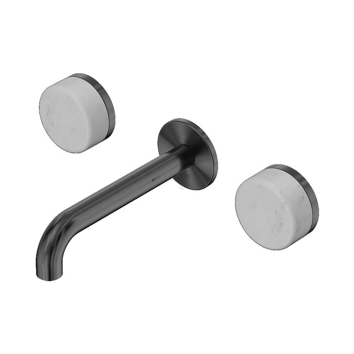 160mm Nero Serenity Lead-Free DZR Brass Wall Basin Set With Carrara Handle