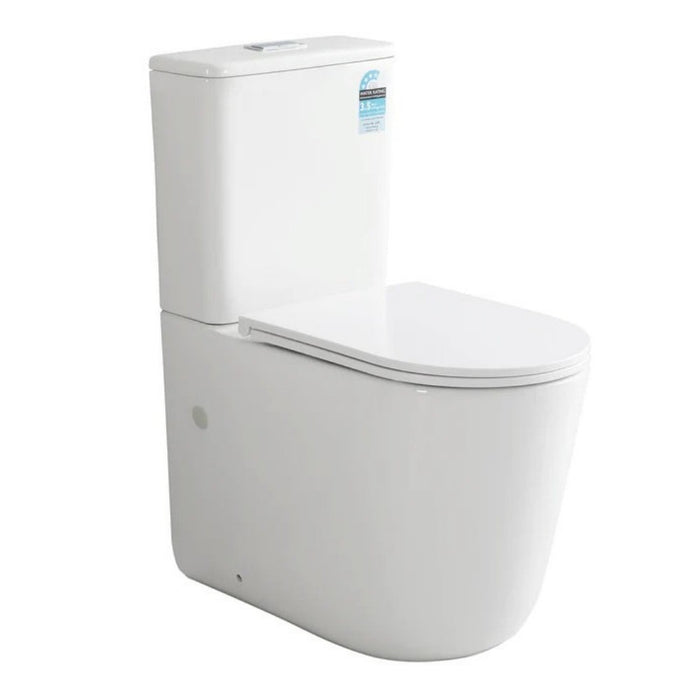 655*385*835mm Poseidon Mira Tornado Rimless Ceramic Back To Wall Toilet Suite