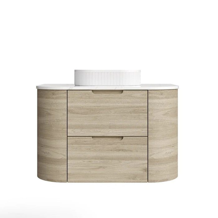 750-1500*493*480mm Poseidon VITO Calvo Classic Oak PVC Curved Wall Hung Vanity