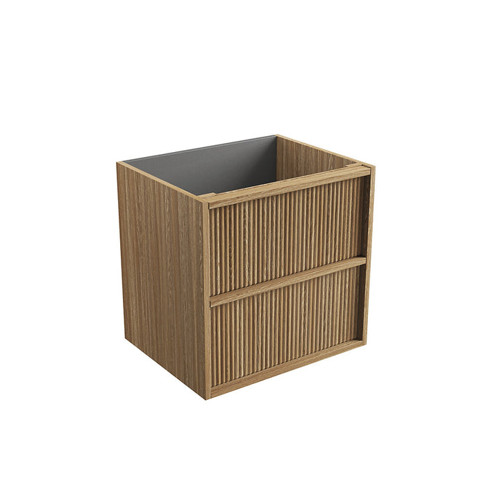 600-1800*460*560mm Aulic Venetta Harvest Oak Plywood Wall Hung Fluted Framed Vanity