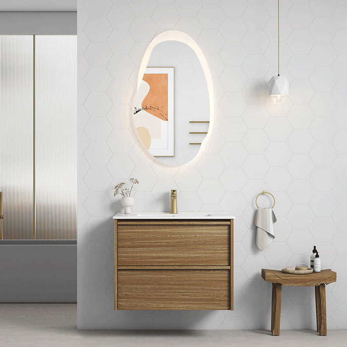 600-1800*460*560mm Aulic Venetta Harvest Oak Plywood Framed Wall Hung Vanity