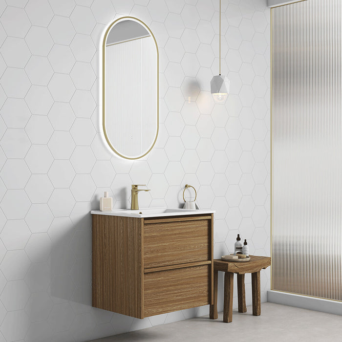 600-1800*460*560mm Aulic Venetta Harvest Oak Plywood Framed Wall Hung Vanity