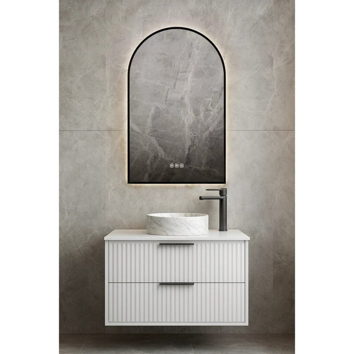 500*750mm Poseidon LUMIX Arch Sensor Control Bluetooth Framed LED Smart Mirror