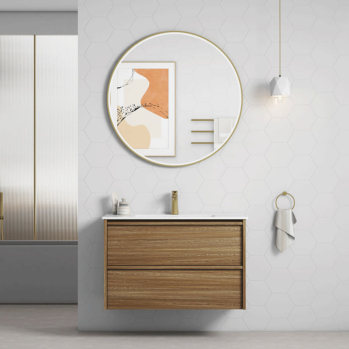 600-1800*460*560mm Aulic Venetta Harvest Oak Plywood Framed Wall Hung Vanity