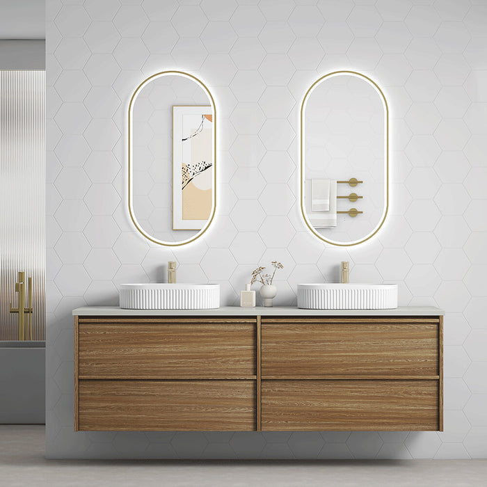 600-1800*460*560mm Aulic Venetta Harvest Oak Plywood Framed Wall Hung Vanity