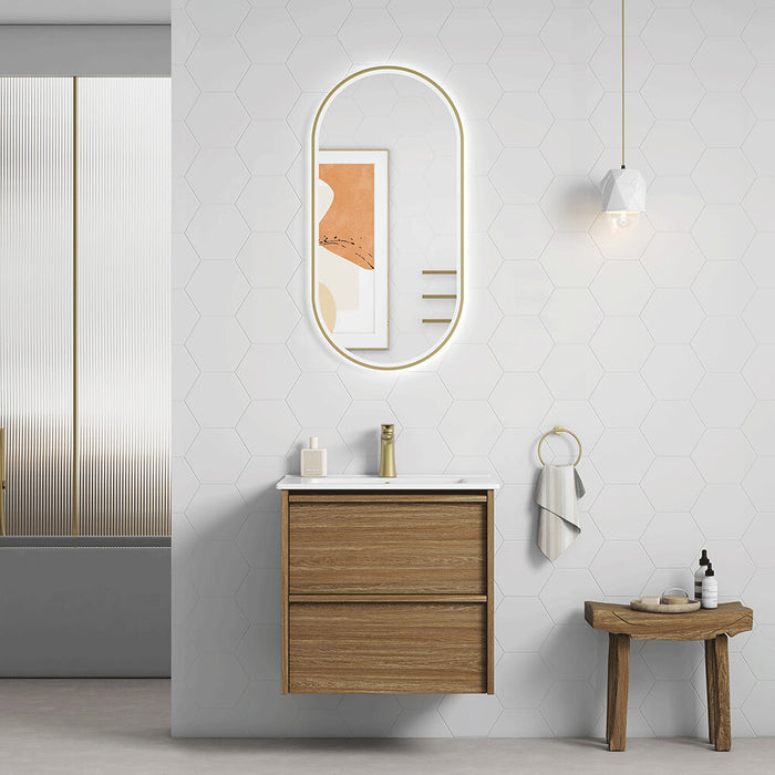 600-1800*460*560mm Aulic Venetta Harvest Oak Plywood Framed Wall Hung Vanity