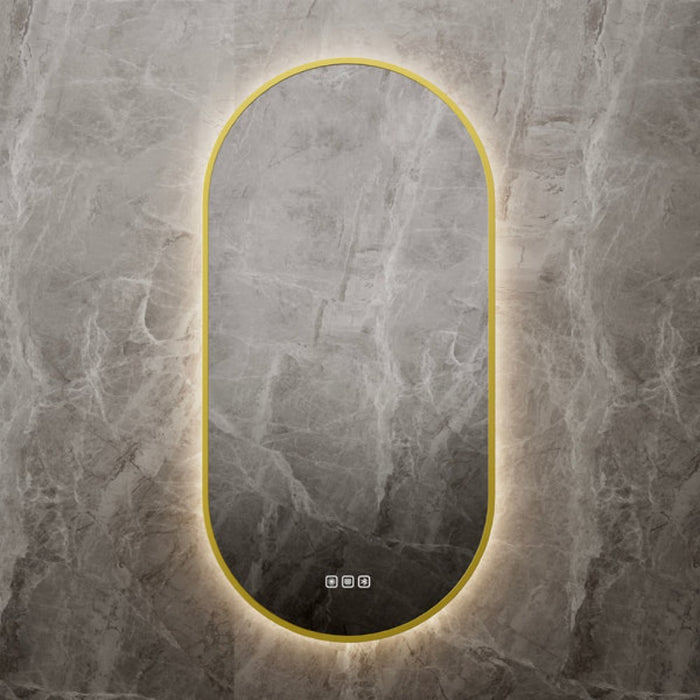 500*900mm Poseidon LUMIX Oval Sensor Control Bluetooth Framed LED Smart Mirror