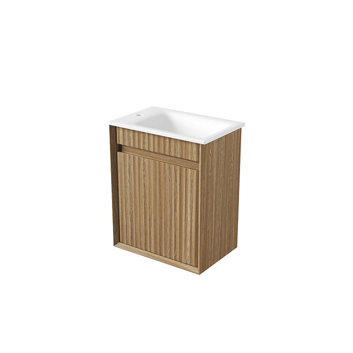 450*300*540mm Aulic Ravia Harvest Oak Plywood Fluted Mini Wall Hung Vanity