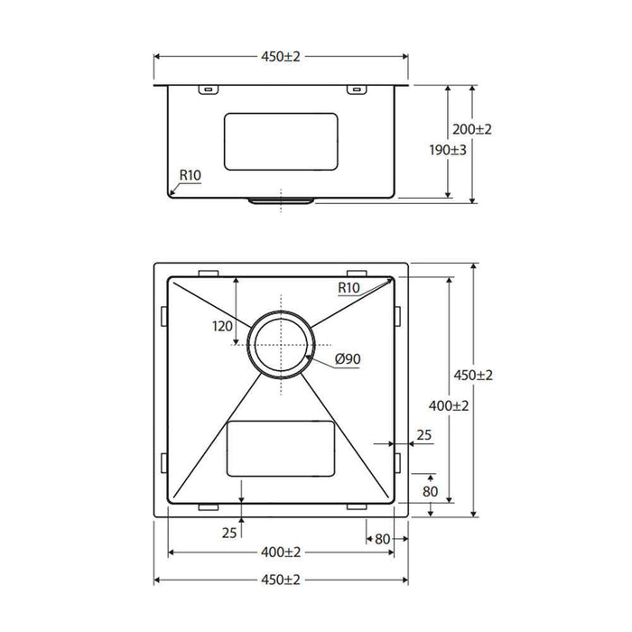450*450*200mm Fienza Hana 32L PVD Brushed Copper Stainless Steel Single Bowl Kitchen Sink Kit (Copy)