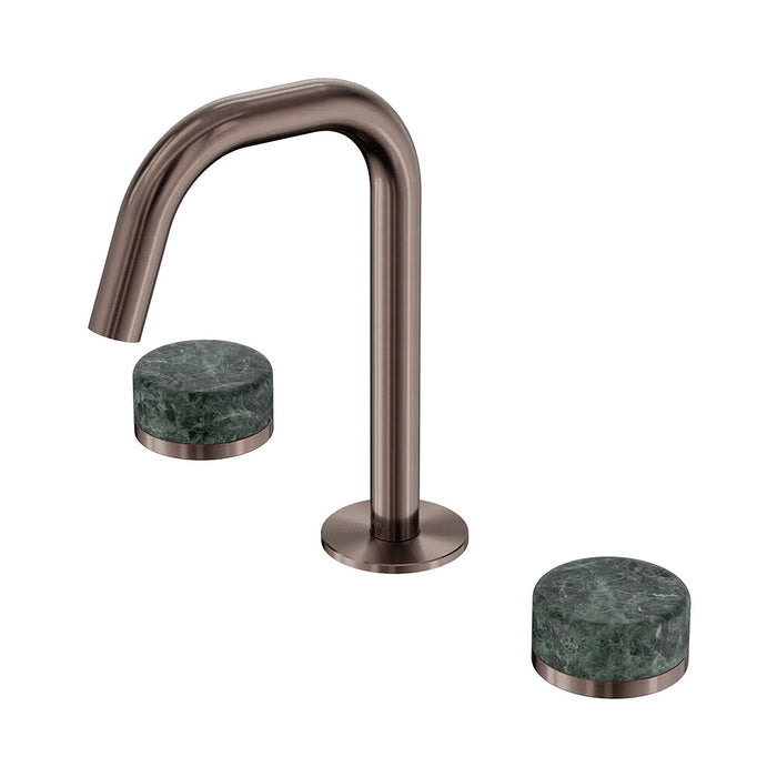 Nero Serenity Lead-Free DZR Brass Basin Set Edge Spout With Verde Alpi Handle