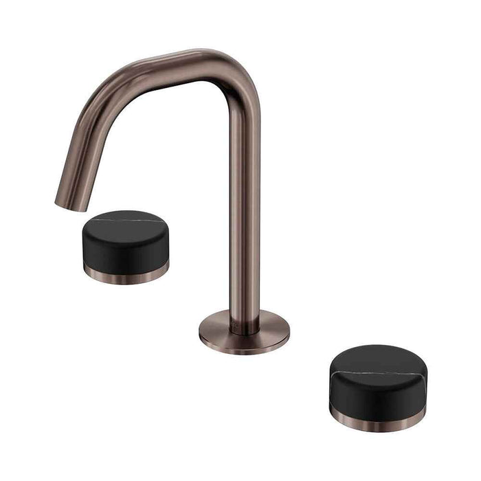 Nero Serenity Lead-Free DZR Brass Basin Set Edge Spout With Marquina Black Handle
