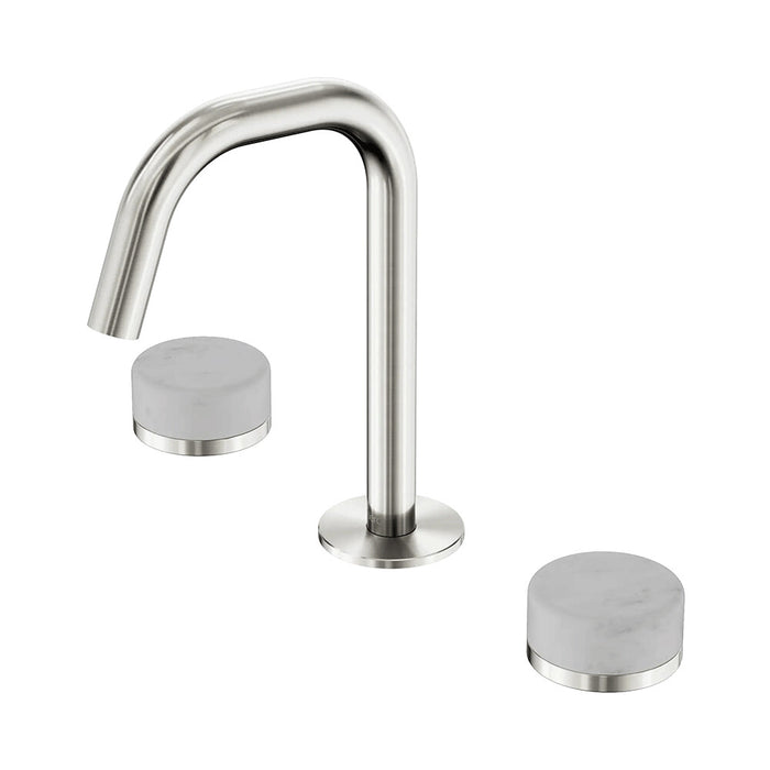 Nero Serenity Lead-Free DZR Brass Basin Set Edge Spout With Carrara Handle