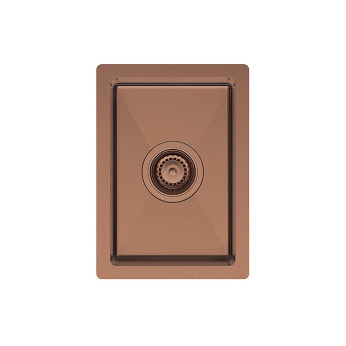 270*380*140mm Fienza Hana 10L PVD Brushed Copper Stainless Steel Single Bowl Kitchen Sink