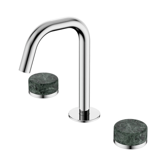 Nero Serenity Lead-Free DZR Brass Basin Set Edge Spout With Verde Alpi Handle