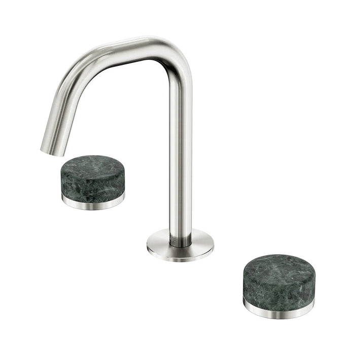 Nero Serenity Lead-Free DZR Brass Basin Set Edge Spout With Verde Alpi Handle