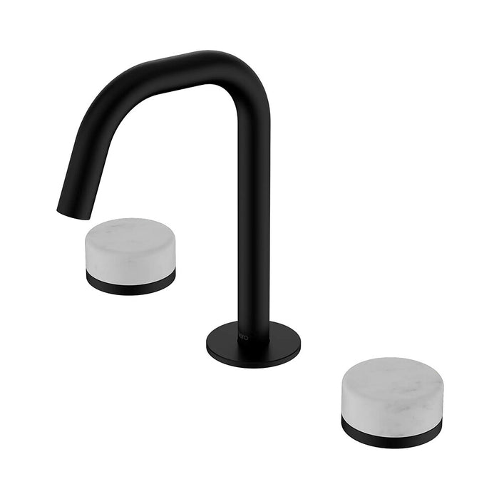 Nero Serenity Lead-Free DZR Brass Basin Set Edge Spout With Carrara Handle